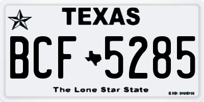 TX license plate BCF5285