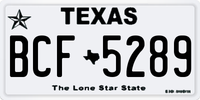 TX license plate BCF5289