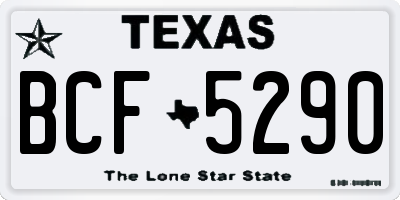 TX license plate BCF5290