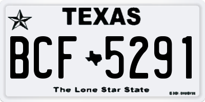 TX license plate BCF5291