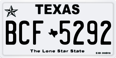 TX license plate BCF5292