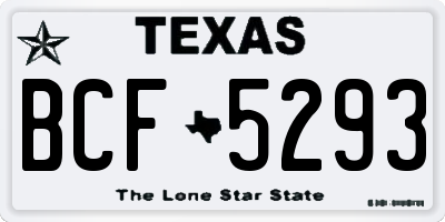 TX license plate BCF5293