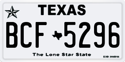 TX license plate BCF5296