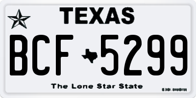 TX license plate BCF5299