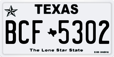 TX license plate BCF5302