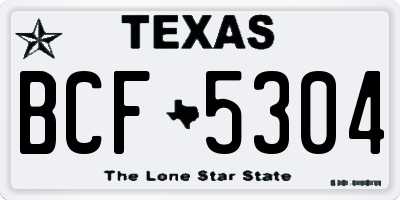 TX license plate BCF5304