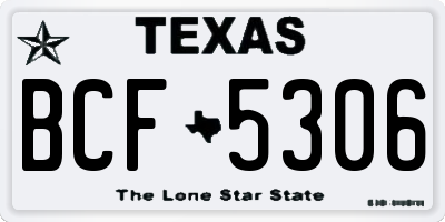 TX license plate BCF5306