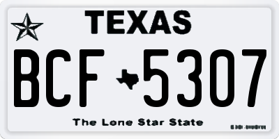 TX license plate BCF5307