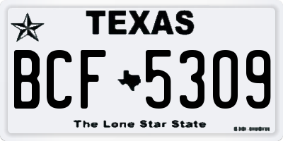 TX license plate BCF5309