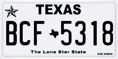 TX license plate BCF5318