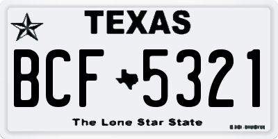 TX license plate BCF5321