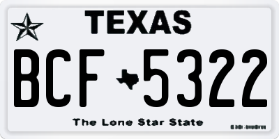 TX license plate BCF5322
