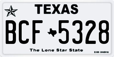 TX license plate BCF5328