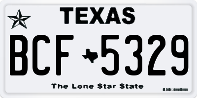 TX license plate BCF5329