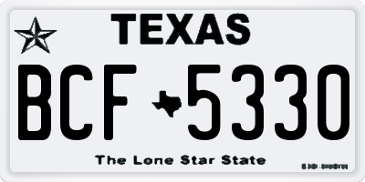 TX license plate BCF5330