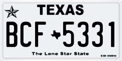 TX license plate BCF5331
