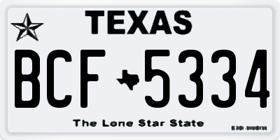 TX license plate BCF5334