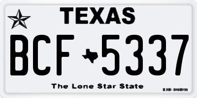 TX license plate BCF5337