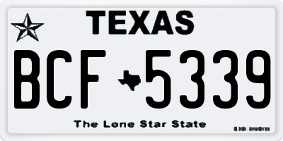 TX license plate BCF5339