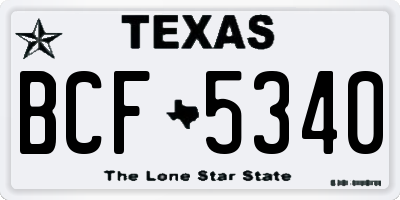 TX license plate BCF5340