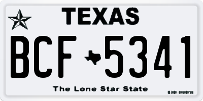 TX license plate BCF5341