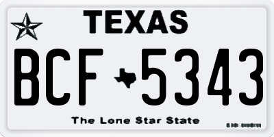 TX license plate BCF5343