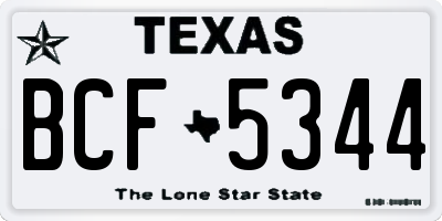 TX license plate BCF5344