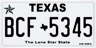 TX license plate BCF5345