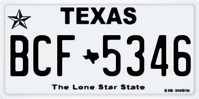 TX license plate BCF5346