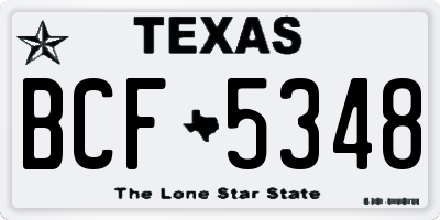 TX license plate BCF5348
