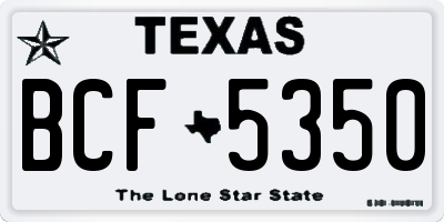 TX license plate BCF5350