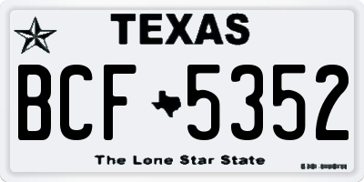 TX license plate BCF5352
