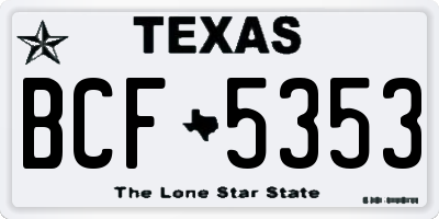 TX license plate BCF5353