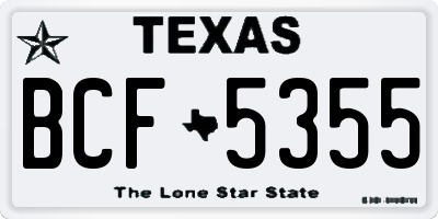 TX license plate BCF5355