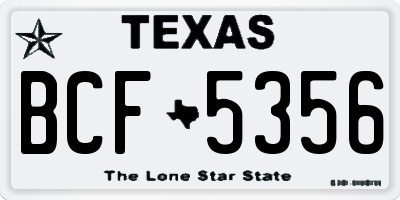 TX license plate BCF5356