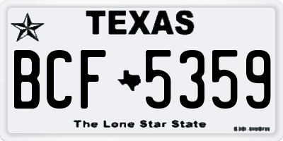 TX license plate BCF5359