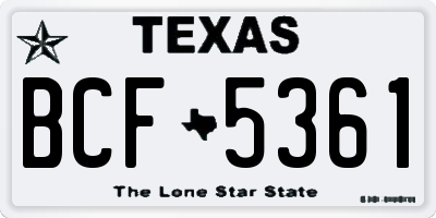 TX license plate BCF5361