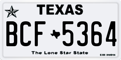 TX license plate BCF5364
