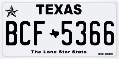 TX license plate BCF5366