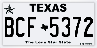 TX license plate BCF5372