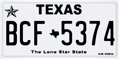 TX license plate BCF5374