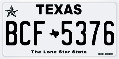 TX license plate BCF5376