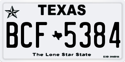TX license plate BCF5384