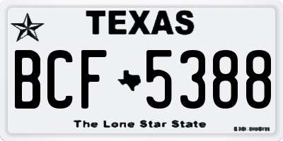 TX license plate BCF5388
