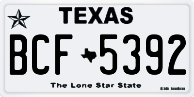 TX license plate BCF5392