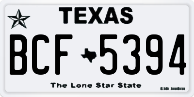 TX license plate BCF5394