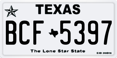 TX license plate BCF5397