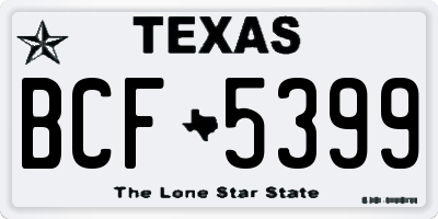 TX license plate BCF5399