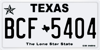 TX license plate BCF5404