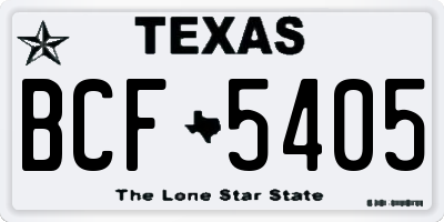 TX license plate BCF5405